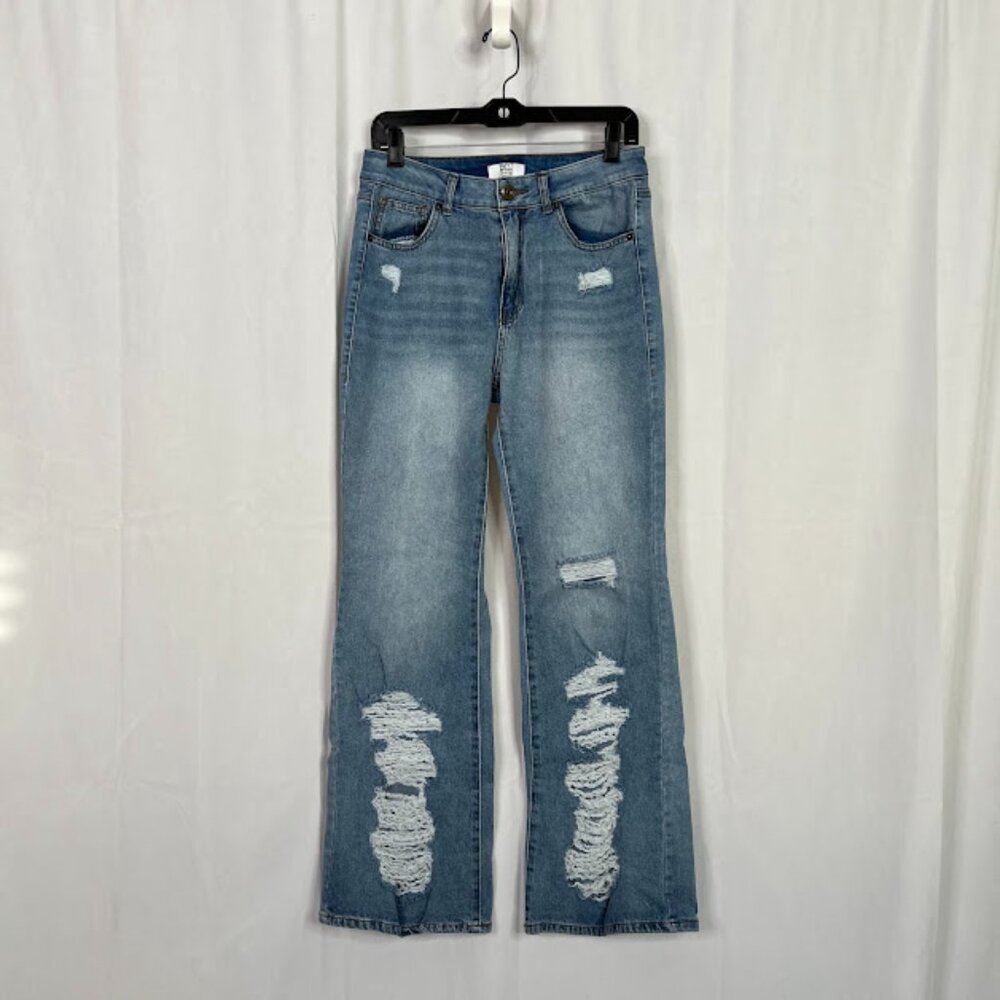 BBJ Los Angeles High Rise Flare Distressed Jeans Women's Size 9/29